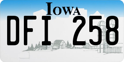 IA license plate DFI258