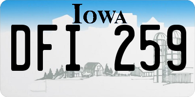 IA license plate DFI259