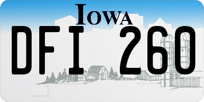 IA license plate DFI260