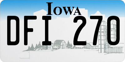 IA license plate DFI270