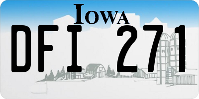 IA license plate DFI271