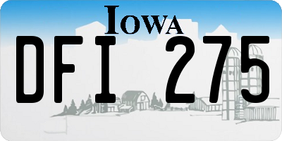 IA license plate DFI275
