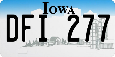 IA license plate DFI277