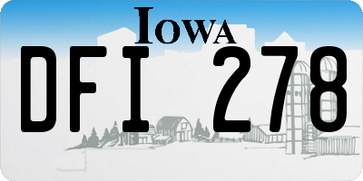 IA license plate DFI278