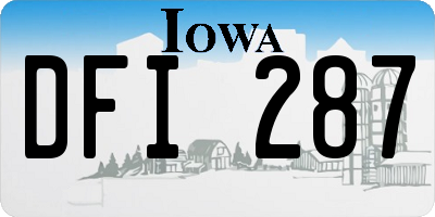 IA license plate DFI287