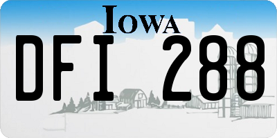 IA license plate DFI288