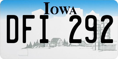 IA license plate DFI292