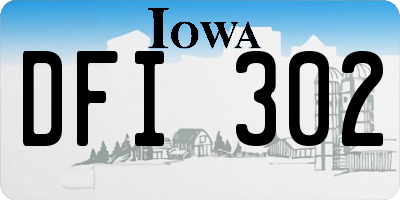 IA license plate DFI302