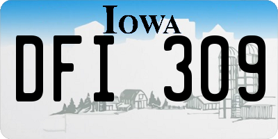 IA license plate DFI309