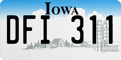 IA license plate DFI311