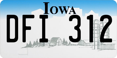 IA license plate DFI312