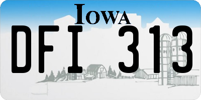 IA license plate DFI313