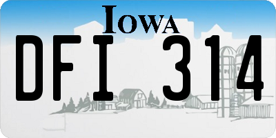IA license plate DFI314