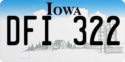 IA license plate DFI322