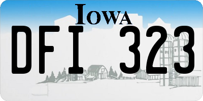 IA license plate DFI323