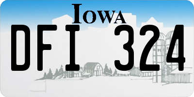 IA license plate DFI324