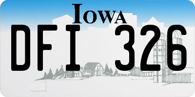 IA license plate DFI326