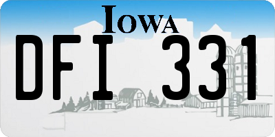 IA license plate DFI331