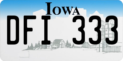 IA license plate DFI333