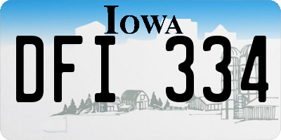 IA license plate DFI334