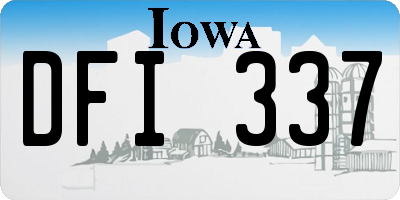 IA license plate DFI337