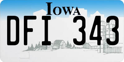 IA license plate DFI343