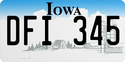 IA license plate DFI345