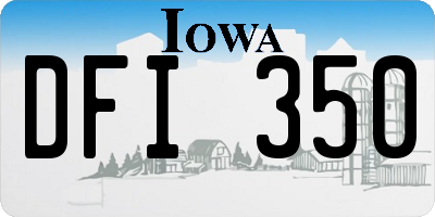 IA license plate DFI350