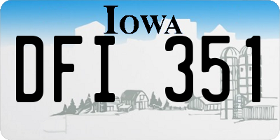 IA license plate DFI351