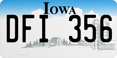 IA license plate DFI356