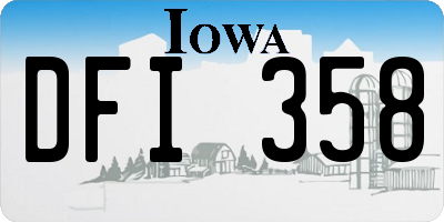 IA license plate DFI358