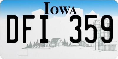 IA license plate DFI359