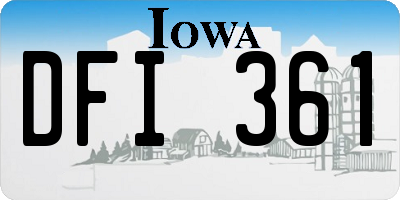 IA license plate DFI361