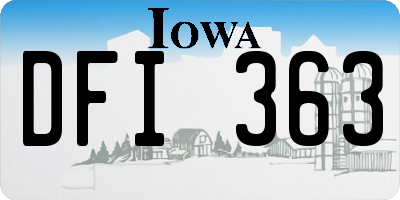 IA license plate DFI363