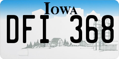 IA license plate DFI368