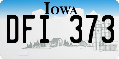 IA license plate DFI373