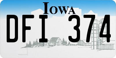 IA license plate DFI374