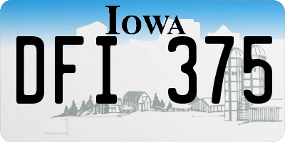 IA license plate DFI375
