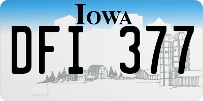 IA license plate DFI377