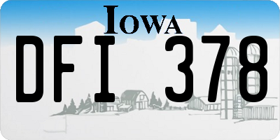 IA license plate DFI378