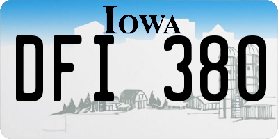 IA license plate DFI380