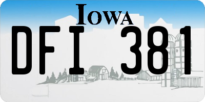 IA license plate DFI381