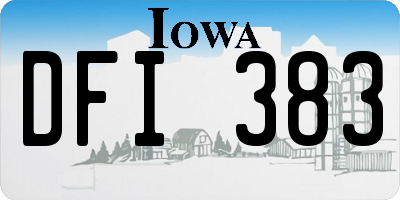 IA license plate DFI383