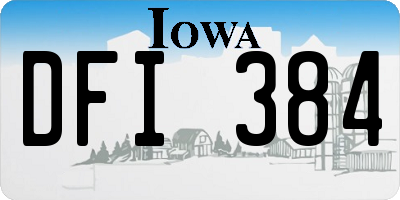 IA license plate DFI384