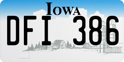 IA license plate DFI386