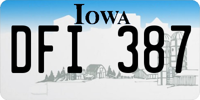 IA license plate DFI387