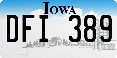 IA license plate DFI389