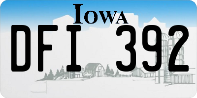 IA license plate DFI392
