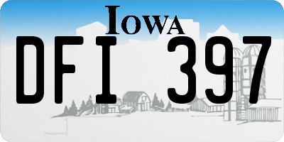 IA license plate DFI397