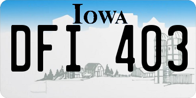 IA license plate DFI403